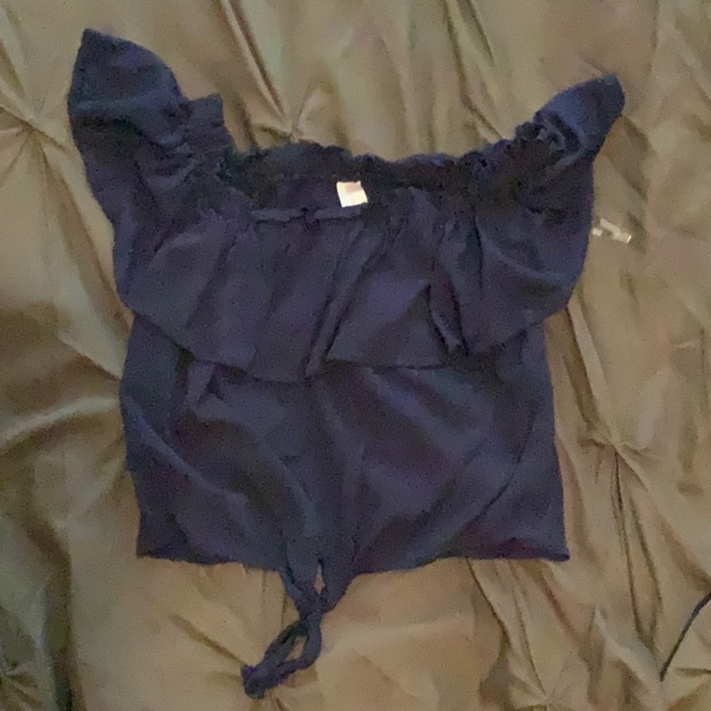 Navy Blue Tie Tank Top